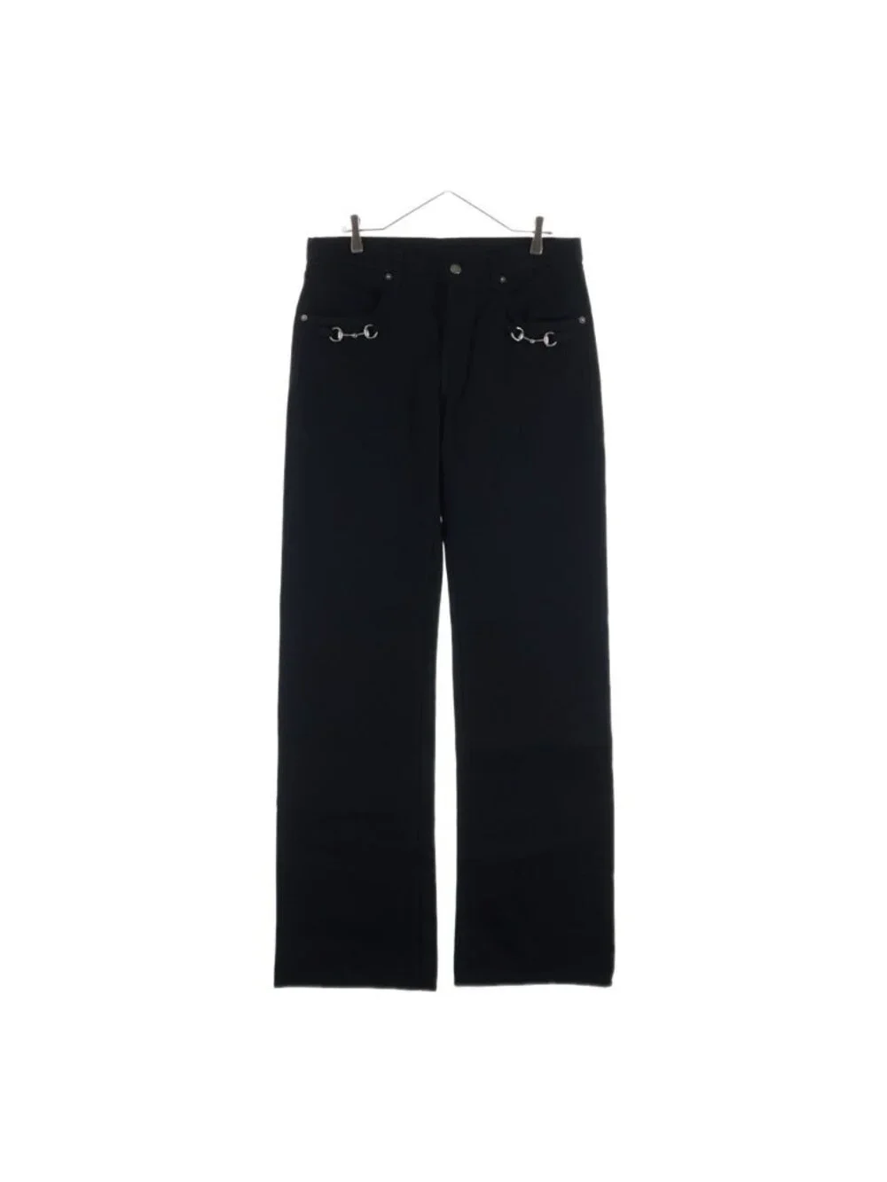 Gucci Horsebit Detail Denim Pants Black